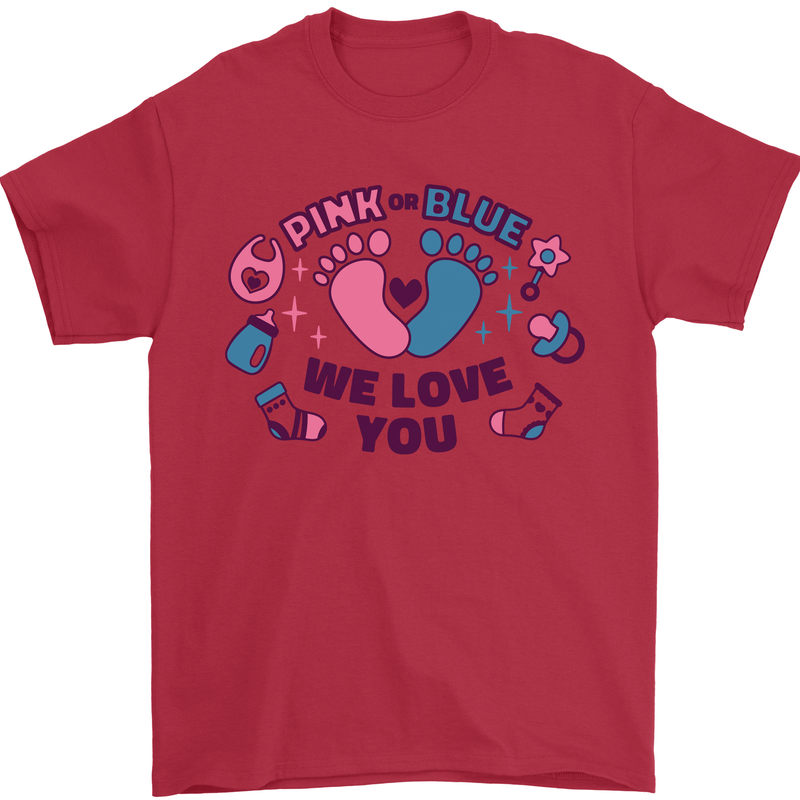 Pink or Blue New Baby Pregnancy Pregnant Mens T-Shirt 100% Cotton Red