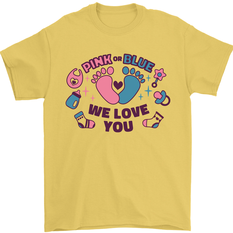 Pink or Blue New Baby Pregnancy Pregnant Mens T-Shirt 100% Cotton Yellow