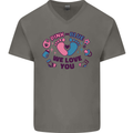 Pink or Blue New Baby Pregnancy Pregnant Mens V-Neck Cotton T-Shirt Charcoal