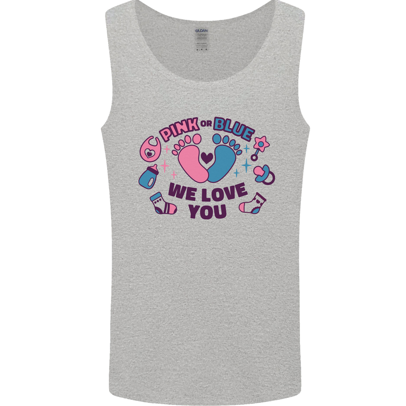 Pink or Blue New Baby Pregnancy Pregnant Mens Vest Tank Top Sports Grey