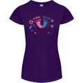 Pink or Blue New Baby Pregnancy Pregnant Womens Petite Cut T-Shirt Purple
