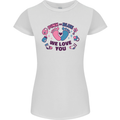 Pink or Blue New Baby Pregnancy Pregnant Womens Petite Cut T-Shirt White