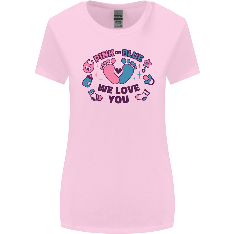 Pink or Blue New Baby Pregnancy Pregnant Womens Wider Cut T-Shirt Light Pink