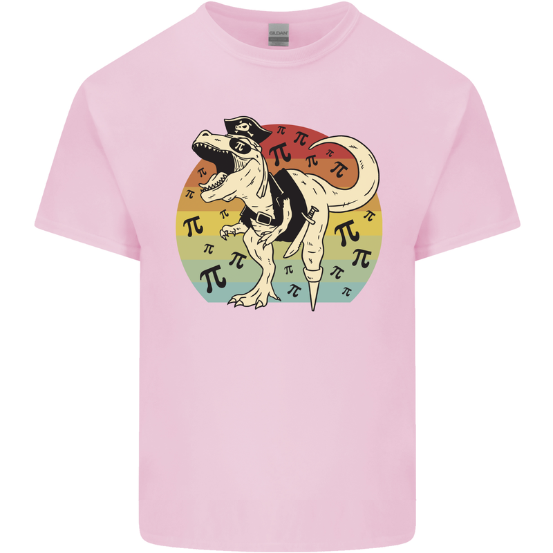 Pirate Pi T-Rex Funny Dinosaur Maths Mens Cotton T-Shirt Tee Top Light Pink