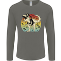 Pirate Pi T-Rex Funny Dinosaur Maths Mens Long Sleeve T-Shirt Charcoal