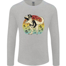 Pirate Pi T-Rex Funny Dinosaur Maths Mens Long Sleeve T-Shirt Sports Grey