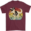Pirate Pi T-Rex Funny Dinosaur Maths Mens T-Shirt 100% Cotton Maroon