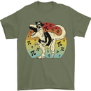 Pirate Pi T-Rex Funny Dinosaur Maths Mens T-Shirt 100% Cotton Military Green