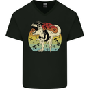 Pirate Pi T-Rex Funny Dinosaur Maths Mens V-Neck Cotton T-Shirt Black