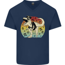Pirate Pi T-Rex Funny Dinosaur Maths Mens V-Neck Cotton T-Shirt Navy Blue