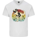Pirate Pi T-Rex Funny Dinosaur Maths Mens V-Neck Cotton T-Shirt White