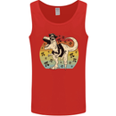 Pirate Pi T-Rex Funny Dinosaur Maths Mens Vest Tank Top Red