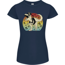 Pirate Pi T-Rex Funny Dinosaur Maths Womens Petite Cut T-Shirt Navy Blue