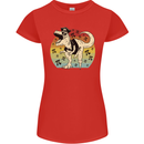 Pirate Pi T-Rex Funny Dinosaur Maths Womens Petite Cut T-Shirt Red