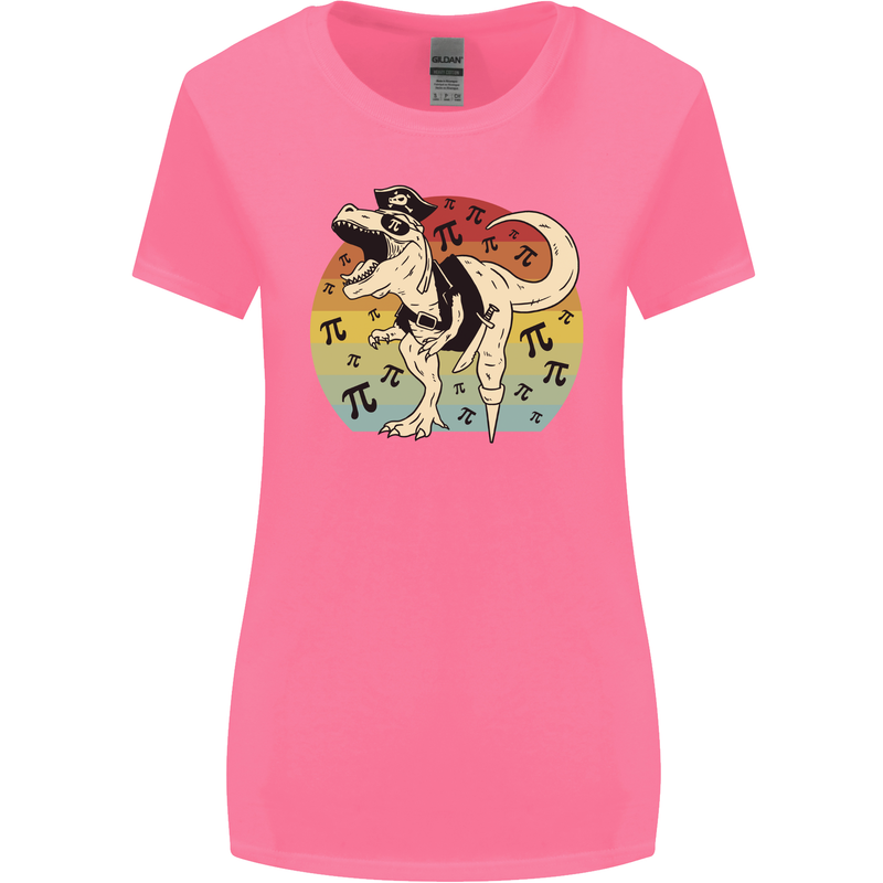 Pirate Pi T-Rex Funny Dinosaur Maths Womens Wider Cut T-Shirt Azalea