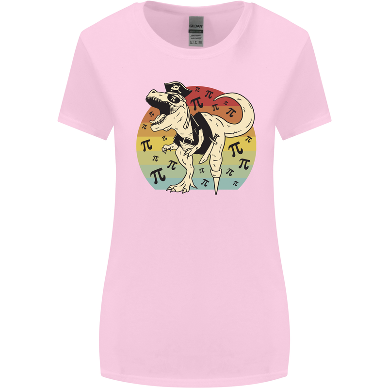 Pirate Pi T-Rex Funny Dinosaur Maths Womens Wider Cut T-Shirt Light Pink