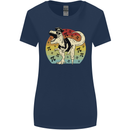 Pirate Pi T-Rex Funny Dinosaur Maths Womens Wider Cut T-Shirt Navy Blue