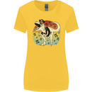 Pirate Pi T-Rex Funny Dinosaur Maths Womens Wider Cut T-Shirt Yellow