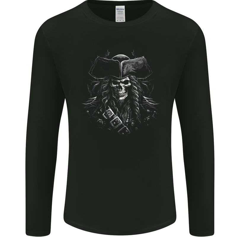 Pirate Skull 1 Mens Long Sleeve T-Shirt Black