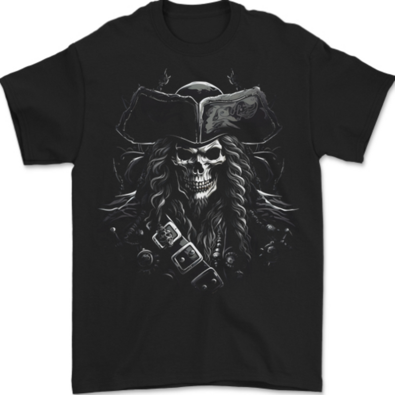 Pirate Skull 1 Mens T-Shirt 100% Cotton BLACK