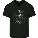 Pirate Skull 1 Mens V-Neck Cotton T-Shirt Black