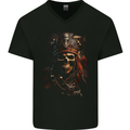 Pirate Skull 2 Mens V-Neck Cotton T-Shirt Black