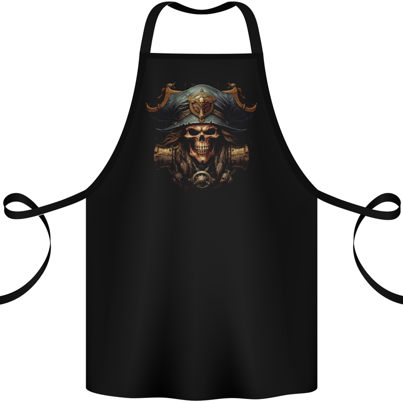 Pirate Skull 3 Cotton Apron 100% Organic Black