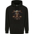 Pirate Skull 3 Mens 80% Cotton Hoodie Black