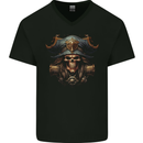 Pirate Skull 3 Mens V-Neck Cotton T-Shirt Black