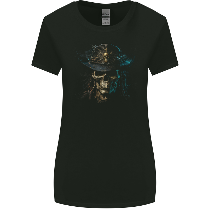 Pirate Skull 4 Womens Wider Cut T-Shirt Black