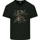 Pirate Skull 5 Mens V-Neck Cotton T-Shirt Black