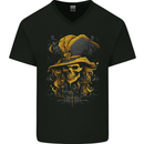Pirate Skull 6 Mens V-Neck Cotton T-Shirt Black