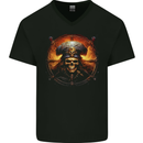 Pirate Skull 7 Mens V-Neck Cotton T-Shirt Black