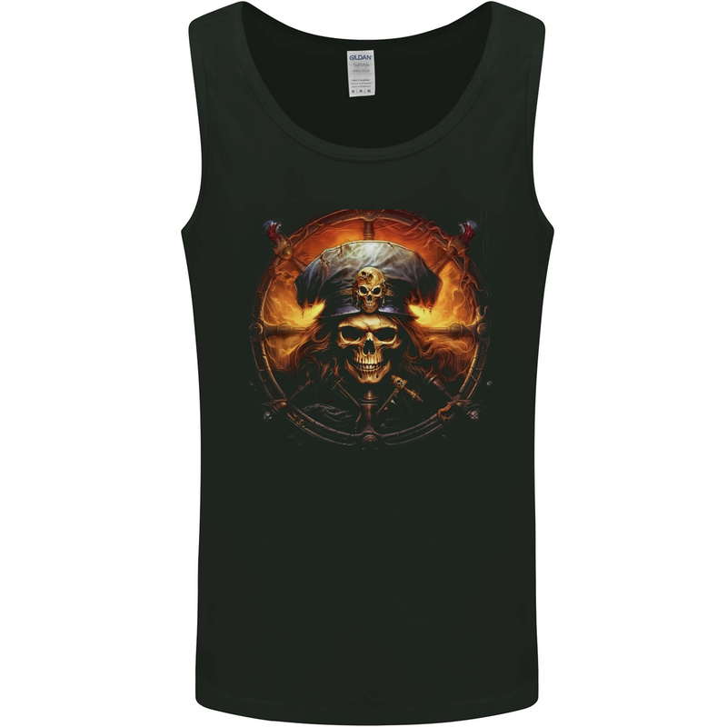 Pirate Skull 7 Mens Vest Tank Top Black