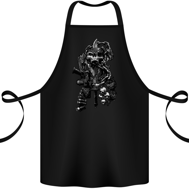Pirate Skull Demonic Satanic Cotton Apron 100% Organic Black