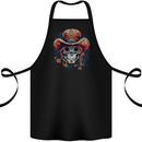 Pirate Sugar Skull Day of the Dead DOTD Cotton Apron 100% Organic Black