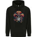 Pirate Sugar Skull Day of the Dead DOTD Mens 80% Cotton Hoodie Black