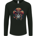 Pirate Sugar Skull Day of the Dead DOTD Mens Long Sleeve T-Shirt Black