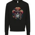 Pirate Sugar Skull Day of the Dead DOTD Mens Sweatshirt Jumper Black