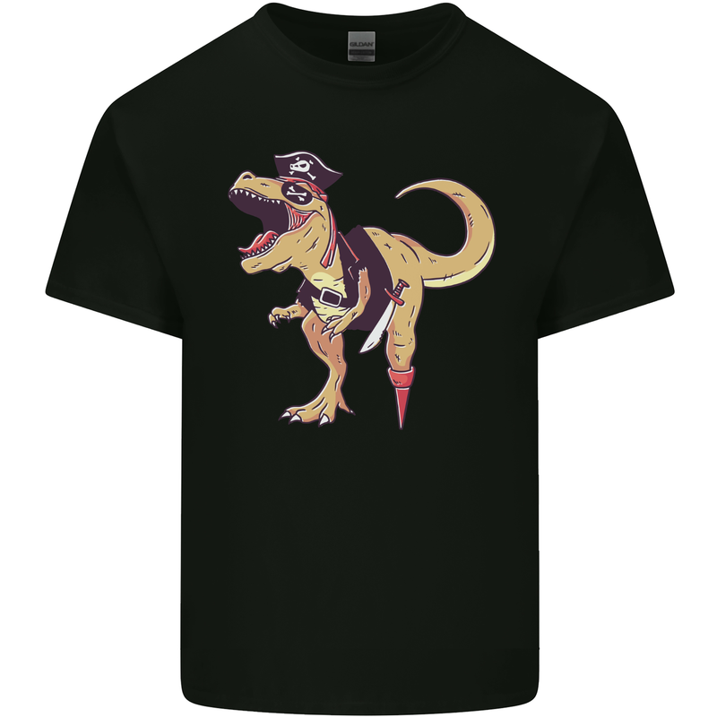 Pirate T-Rex Funny Dinosaur Kids T-Shirt Childrens Black