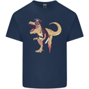 Pirate T-Rex Funny Dinosaur Kids T-Shirt Childrens Navy Blue
