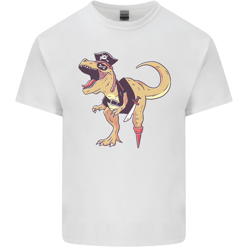 Pirate T-Rex Funny Dinosaur Kids T-Shirt Childrens White