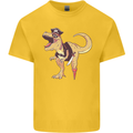 Pirate T-Rex Funny Dinosaur Kids T-Shirt Childrens Yellow