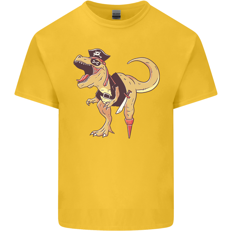 Pirate T-Rex Funny Dinosaur Kids T-Shirt Childrens Yellow