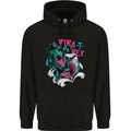 Pirate T-Rex Funny Dinosaur Mens 80% Cotton Hoodie Black