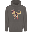 Pirate T-Rex Funny Dinosaur Mens 80% Cotton Hoodie Charcoal