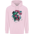 Pirate T-Rex Funny Dinosaur Mens 80% Cotton Hoodie Light Pink