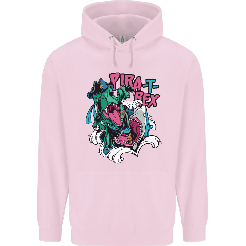Pirate T-Rex Funny Dinosaur Mens 80% Cotton Hoodie Light Pink