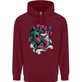 Pirate T-Rex Funny Dinosaur Mens 80% Cotton Hoodie Maroon