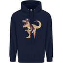 Pirate T-Rex Funny Dinosaur Mens 80% Cotton Hoodie Navy Blue
